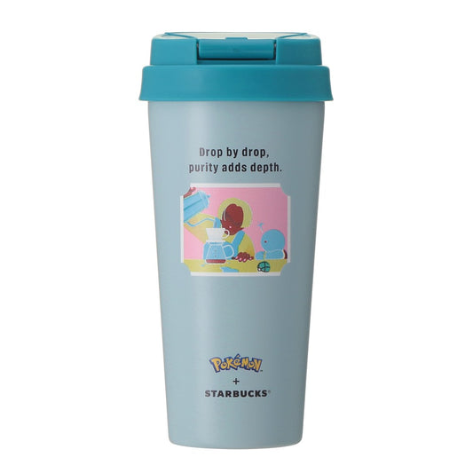 Vaso de acero inoxidable Pokémon + STARBUCKS Acero Inoxidable AGO Botella Zenigame 473 Ml