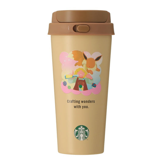 Vaso de acero inoxidable Pokémon + STARBUCKS Acero Inoxidable AGO Botella Evee 473 Ml