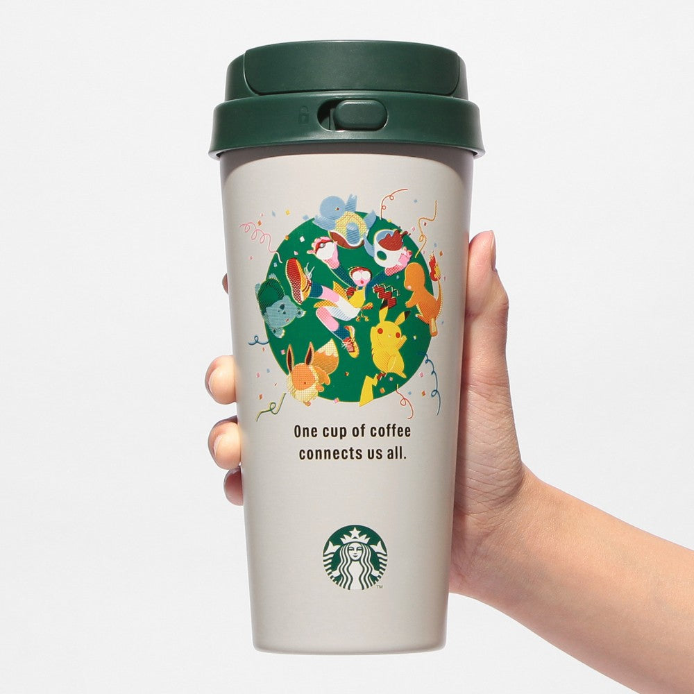 Vaso de acero inoxidable Pokémon + STARBUCKS AGO Botella de café konekshi 473ml