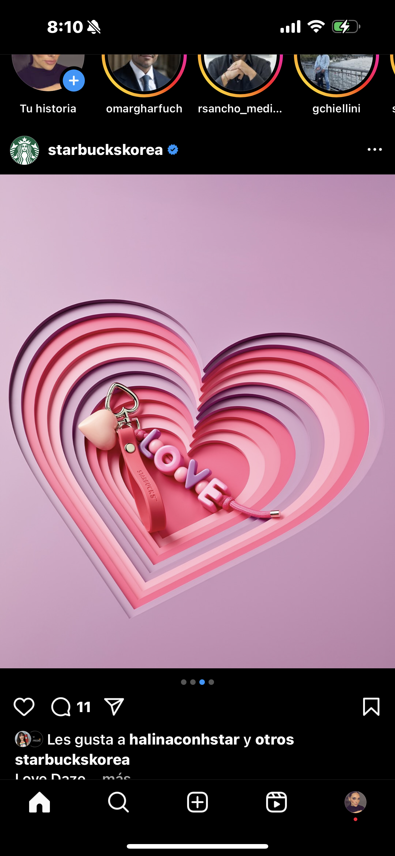 Llavero Starbucks Korea 2025 SS Stanley Love Multi-keychain