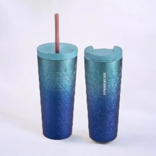 Vaso con doble tapa de estrellas azul Starbucks Taiwan 2024 Jade Rabbit