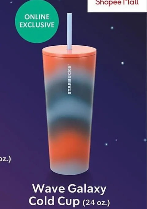 Vaso Olas Galaxia acero inoxidable con popote Astro Bunny APAC Mid Autumn 2024 24oz