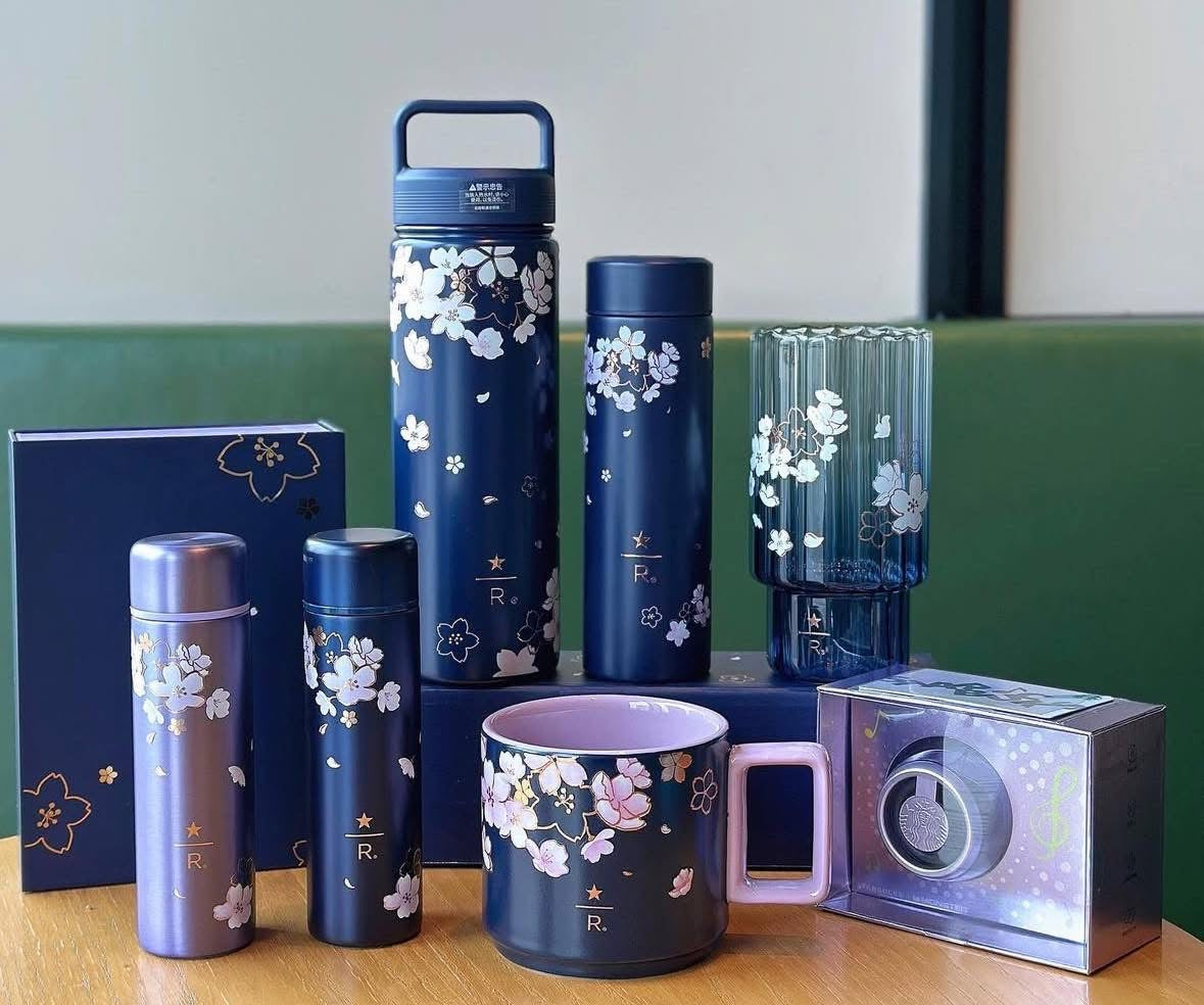 Termo de acero inoxidable Starbucks China 2025 Selected Sakura series 310ml 10.91oz - un termo