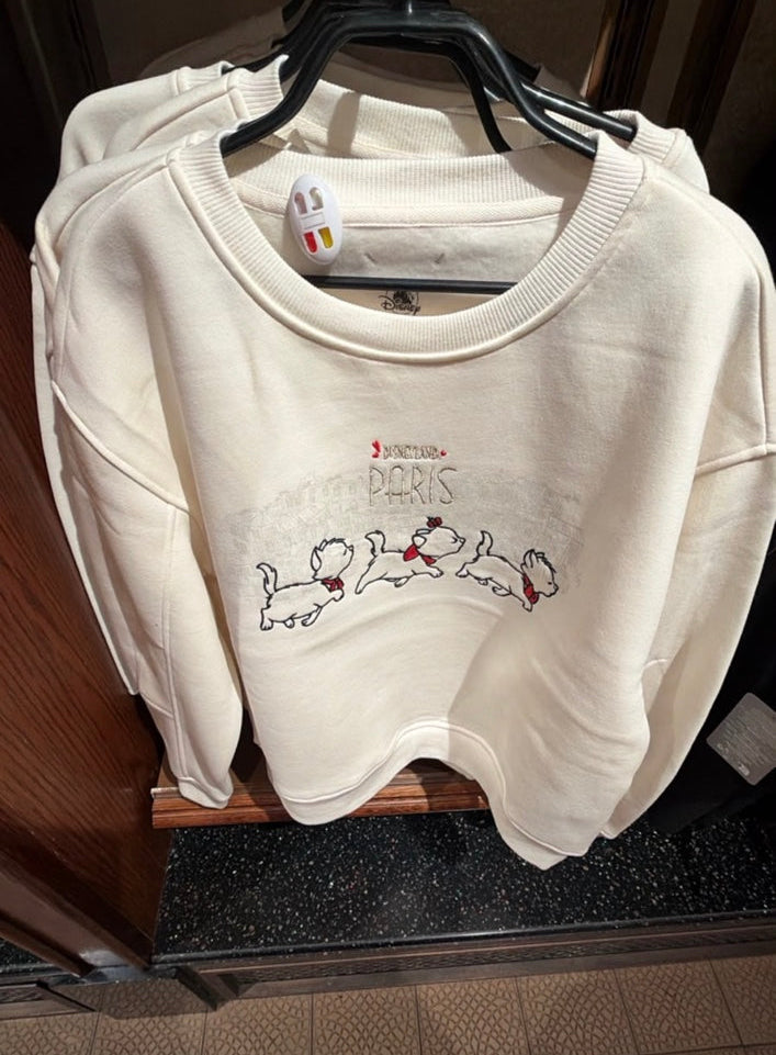 Sudadera color crema de Disneyland Paris con Aristogatos bordados
