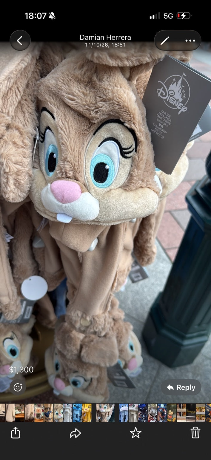 Peluche de Disney de Judy Hopps con capucha y orejas largas