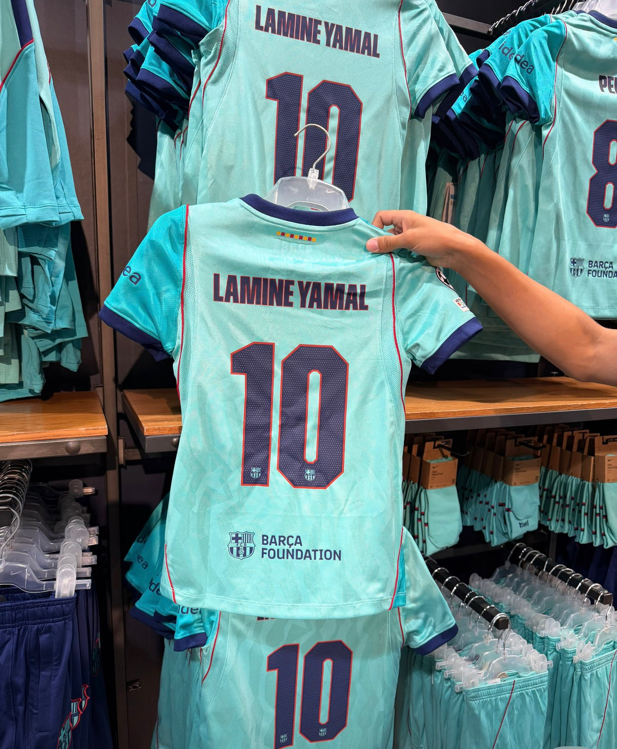 Jersey azul lamine yamal niño