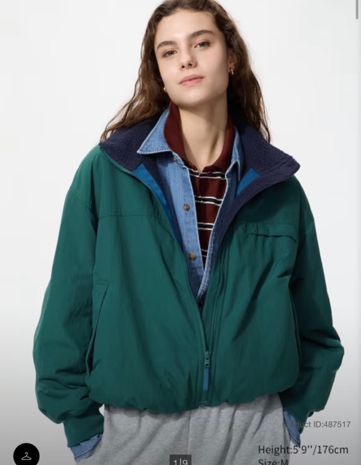 Chamarra verde Uniqlo S