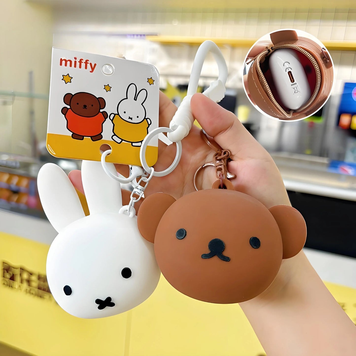 Monedero Kawaii de Silicona – Miffy Rabbit & Boris Bear 🐰🐻 Mini Bolsa para Auriculares y Monedas