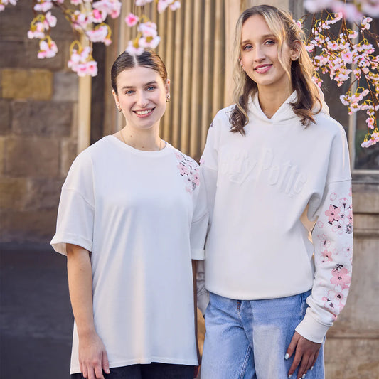 Sudadera con capucha blanca Sakura Harry Potter Harajuku