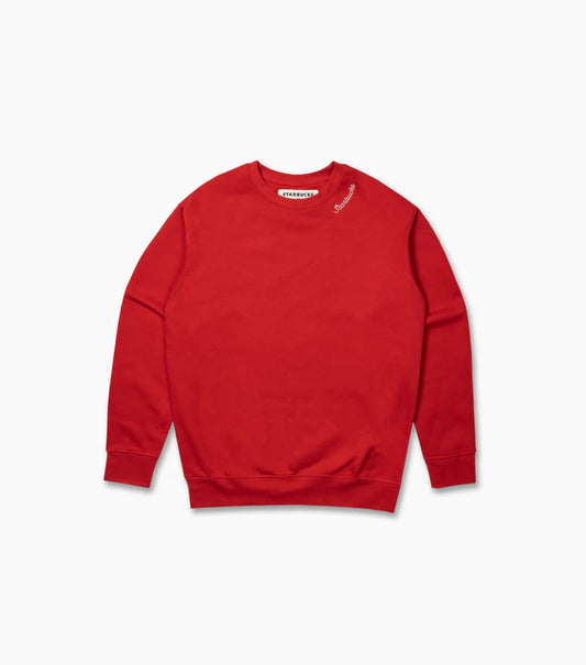 Sudadera de cuello redondo carmesí para mujer Starbucks™ Starbucks Apparel US
