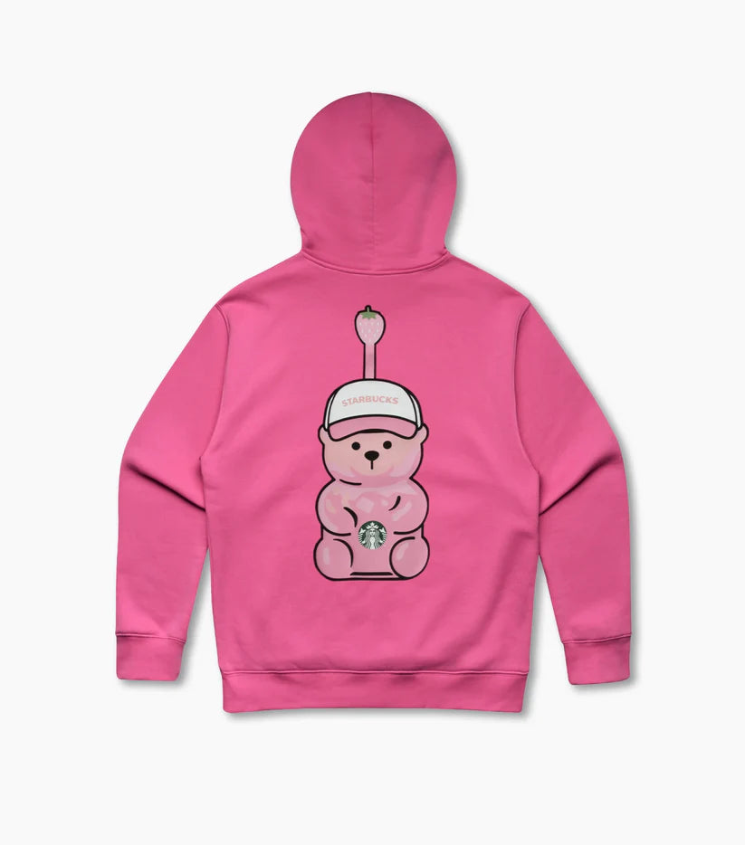 Sudadera con capucha rosa Unisex Bearista™ Starbucks Pink Vibes Collection
