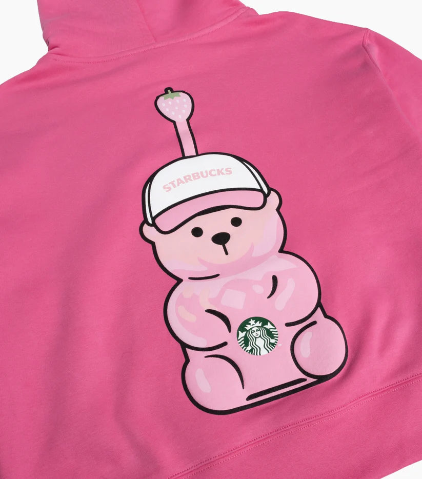 Sudadera con capucha rosa para mujer Bearista™ Starbucks Pink Vibes Collection