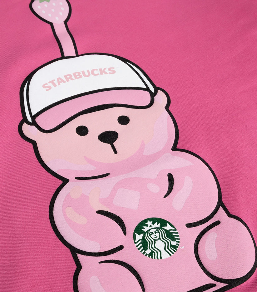 Sudadera con capucha rosa para mujer Bearista™ Starbucks Pink Vibes Collection