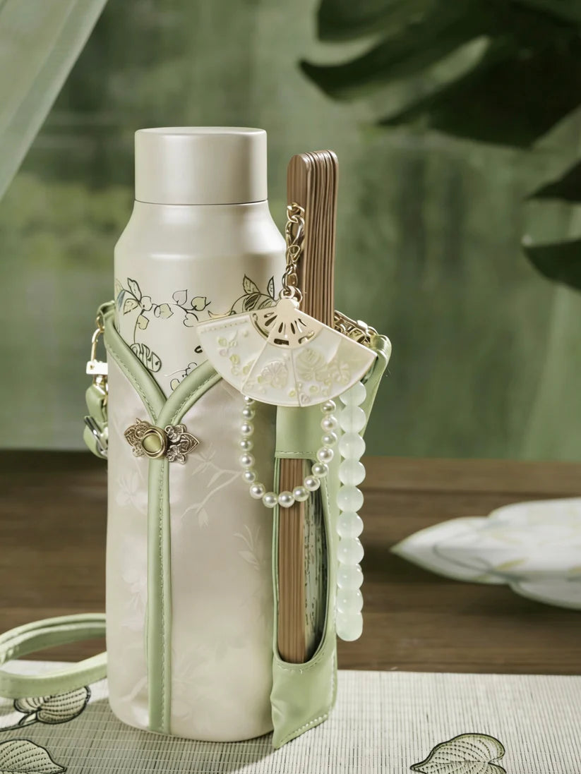 Starbucks China 2026 Spring Blessings Series 420ml stainless steel thermos cup with folding fan