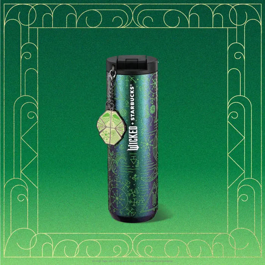 Termo Wicked Elphaba Brilla en la Oscuridad con Grimmerie Charm (16 oz.)