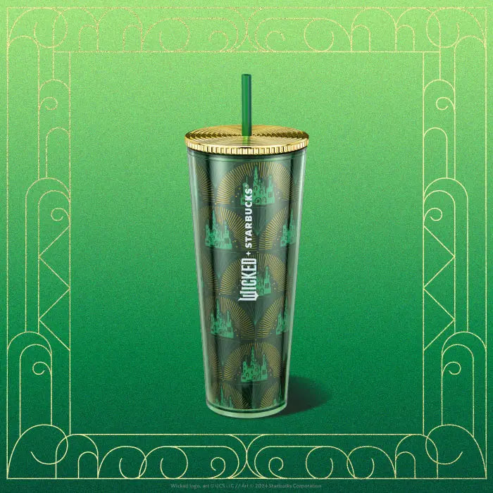 Wicked Emerald City Vaso verde metalico 24oz