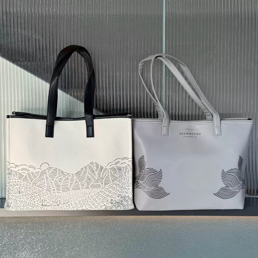 Bolsa de mano blanca Starbucks China 2025 con tarjetero