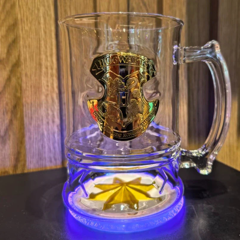 Tarro de Cristal con Portavaso que se ilumina Starbucks China 2025 Harry Potter Collaboration Series Hogwarts Castle Style Glass with Illuminated Coaster 900ml 31.68oz