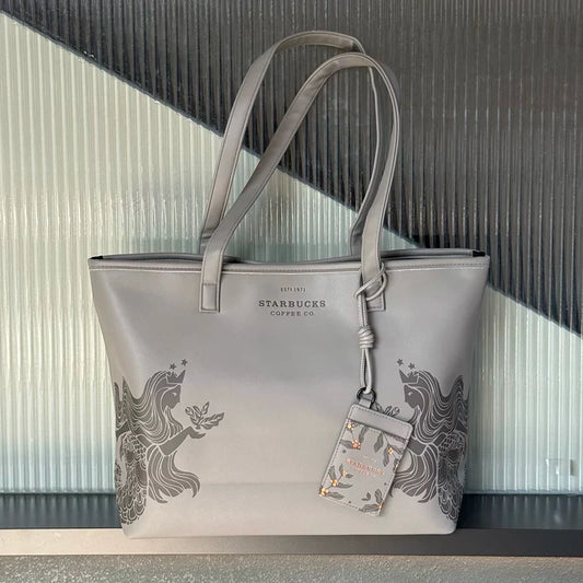 Bolsa de mano gris  Starbucks China 2025 con tarjetero