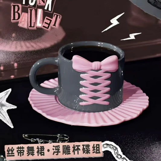 Taza de Ceramica con listos y plato Starbucks China 2026 Ballet Series 296ml