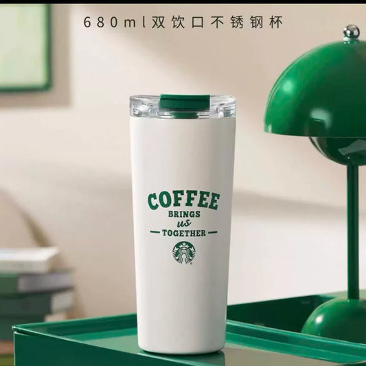 Starbucks China 2026 Retro Green Series Double Spout Stainless Steel Cup 800ml 28.16oz