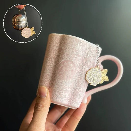 Taza de Ceramica Jingdezhen con colador para té Starbucks China 2026 Rose Garden series 360ml 12.67oz