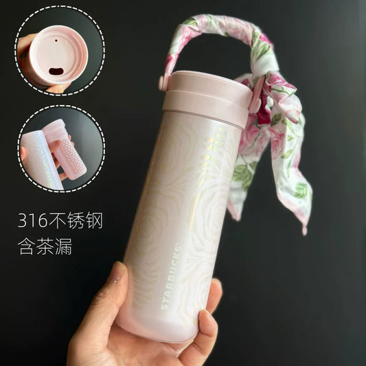 Termo de Acero Inoxidable con mascada Starbucks China 2026 Rose Garden series Thermos 430ml 15.13oz