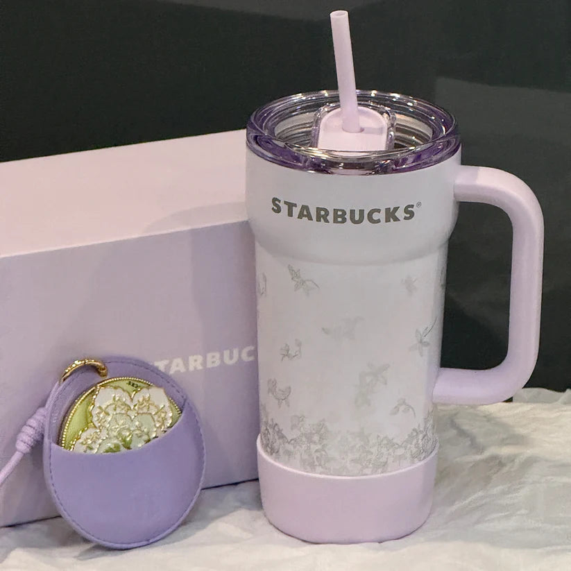 Starbucks China 2026 Spring Blessings Series 670ml stainless steel thermos cup with mirror hanging decoration
