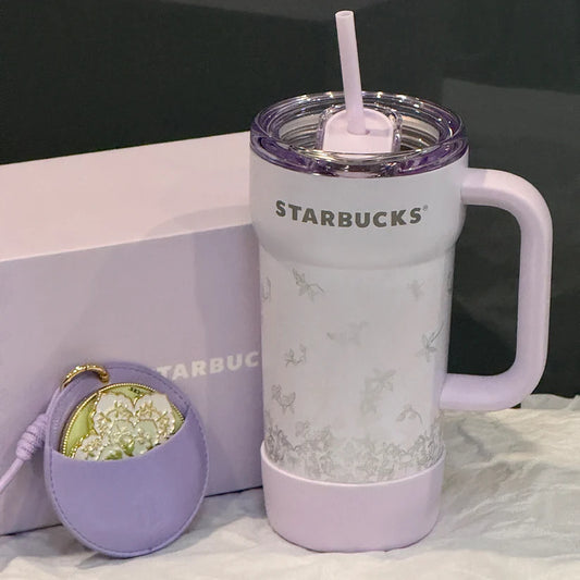 Starbucks China 2026 Spring Blessings Series 670ml stainless steel thermos cup with mirror hanging decoration