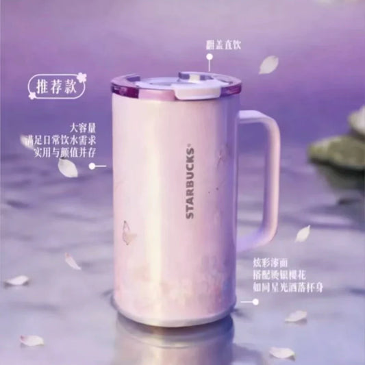 Taza de Acero Inoxidable Starbucks China 2026 Spring Cherry Blossom Collection Gorgeous Stainless Steel Desktop Cup 660ml 23.23oz
