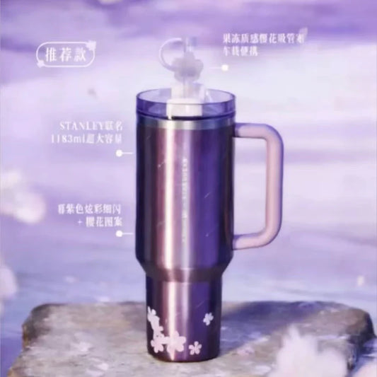 Stanley Acero Inoxidable Morado Starbucks China 2026 Spring Cherry Blossom Collection STANLEY 1183ml 40oz