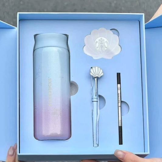 Termo de acero inoxidbale con boligrafo Parker Starbucks China 2026 Undersea Wonder Series Parker