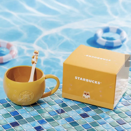 Taza de Ceramica Starbucks Hong Kong Macau 2025 Summer Shiba Inu Series Mug 355ml 12.49oz