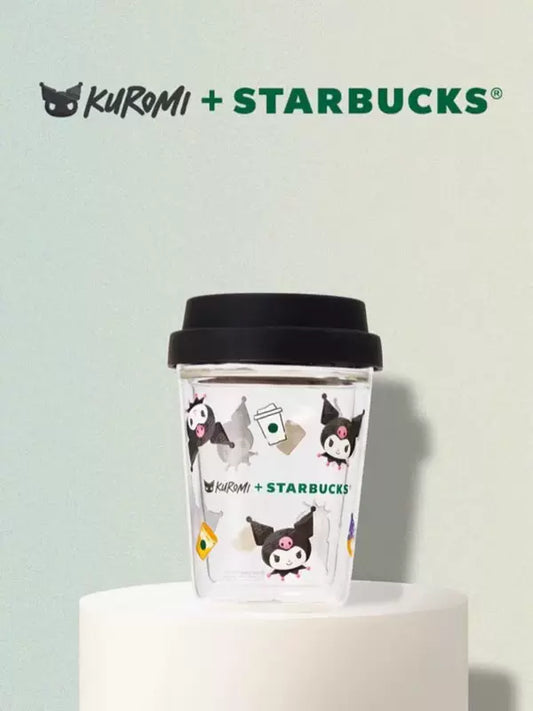 Vaso de Vidrio con tapa Starbucks Hong Kong Macau KRM co-brand series
