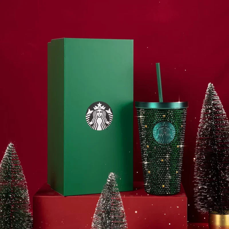 Starbucks Taiwan 2025 Christmas Party Series Bling Stainless Steel TOGO Cold Water Cup 18.23oz 518ml