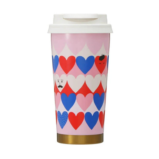 Starbucks Vaso de Acero Inoxidable  Valentine 2022 To Go Logo Tricolor Heart 473ml Lives Tiktok