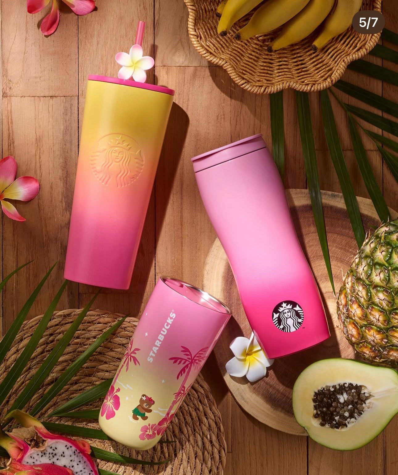 Termo de Acero Inoxidable Rosa Degradado Starbucks Corea Summer 2 2025