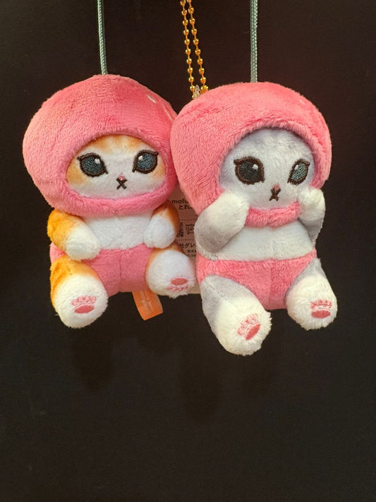 Mofusand Shark Cat Kawaii – Serie Frutas & Verduras 🍓🥝 Muñeco de peluche colgante con cadena