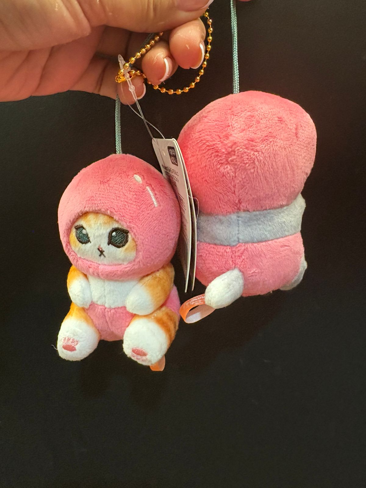 Mofusand Shark Cat Kawaii – Serie Frutas & Verduras 🍓🥝 Muñeco de peluche colgante con cadena