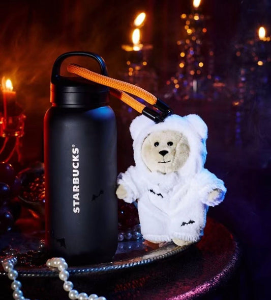 Starbucks 2025 China Halloween Black 14oz SS Tumbler with White Bear