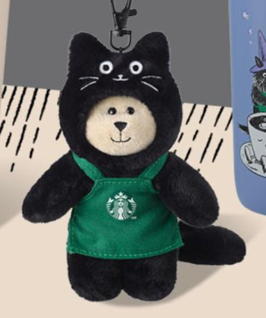 Starbucks 2025 Taiwan Halloween Black Cat Mini Bear Toy