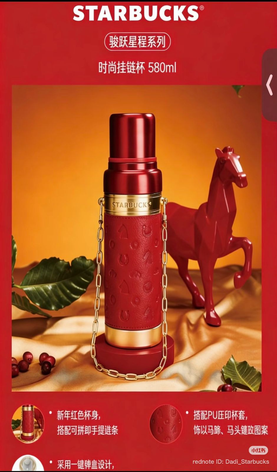 Horse Journey Chain Bottle 580 ml 🐎✨