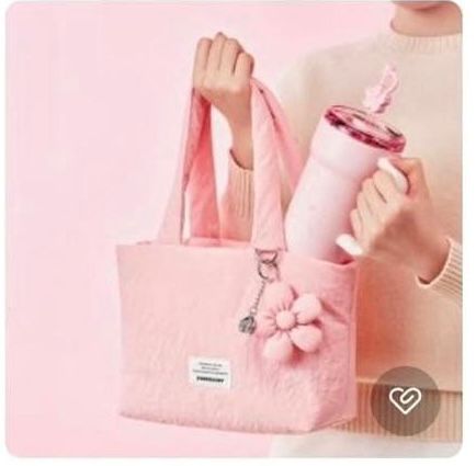 Bolsa de nailon rosa floreciente Starbucks Corea Sakura 2026 Pink Shoulder Tote – Limited Spring Edition