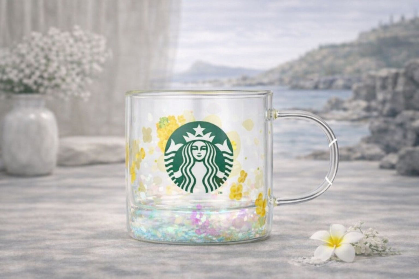 Taza de vidrio de doble pared Jeju de 237 ml. Jeju Starbucks Corea 2026