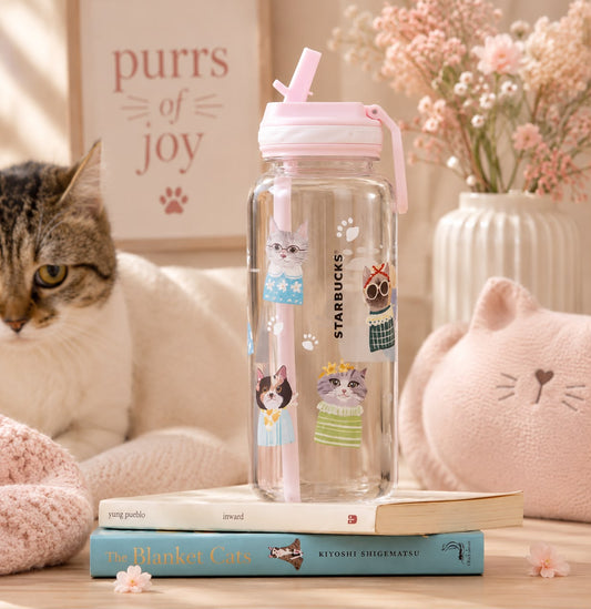 Starbucks Asia 2026 Purrs of Joy Series Clear Bottle