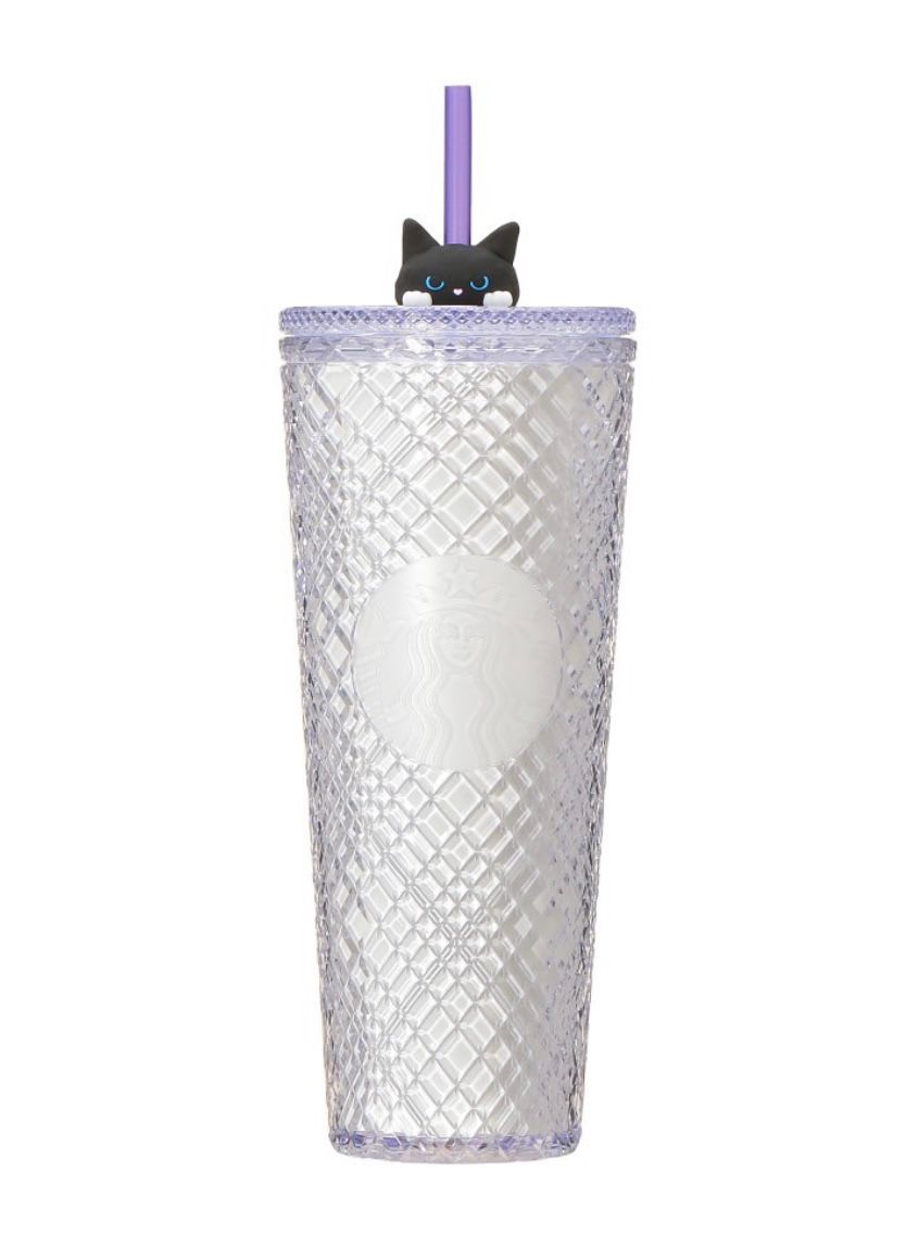 💜 Starbucks Japan – Halloween Studded Cold Cup con Gatito 710 ml | Edición Limitada