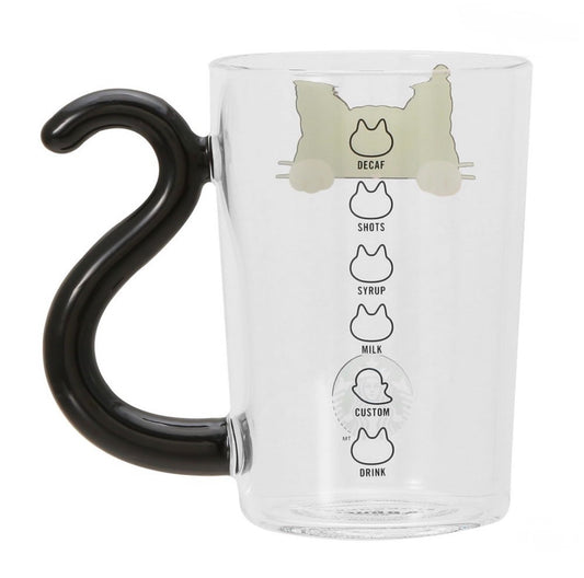 🖤 Starbucks Japan – Cat Tail Glass Mug 355 ml | Edición Limitada Halloween