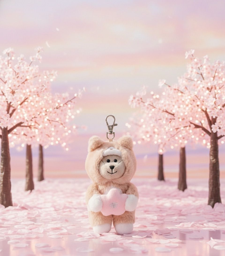 Starbucks Taiwan 2026 Sakura series Corgi Dressed MINI Bearista Bearista keychain