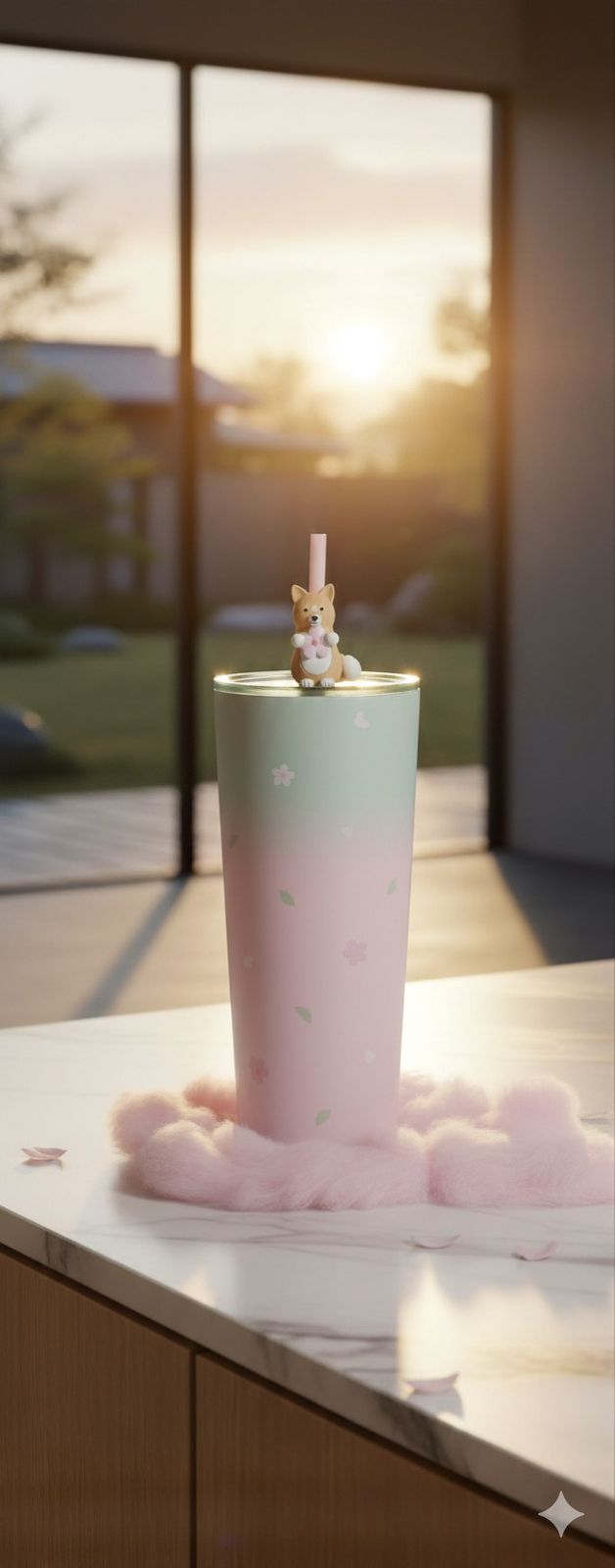 Starbucks Taiwan 2026 Sakura series pink-green gradient stainless steel cup 769ml