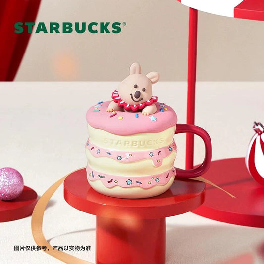 Taza con Tapa 375 ml Starbucks China 2024 Christmas Cute Pet Series